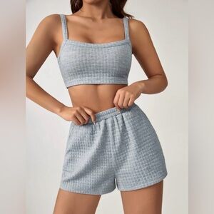 SHEIN Gray Textured Tank Top